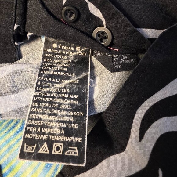 Nautica Competition Tropical Fish Button Up Men's Short Sleeve Shirt size Large - Picture 9 of 9